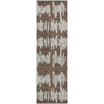 Premium Machine Washable Prisco Brown Rug