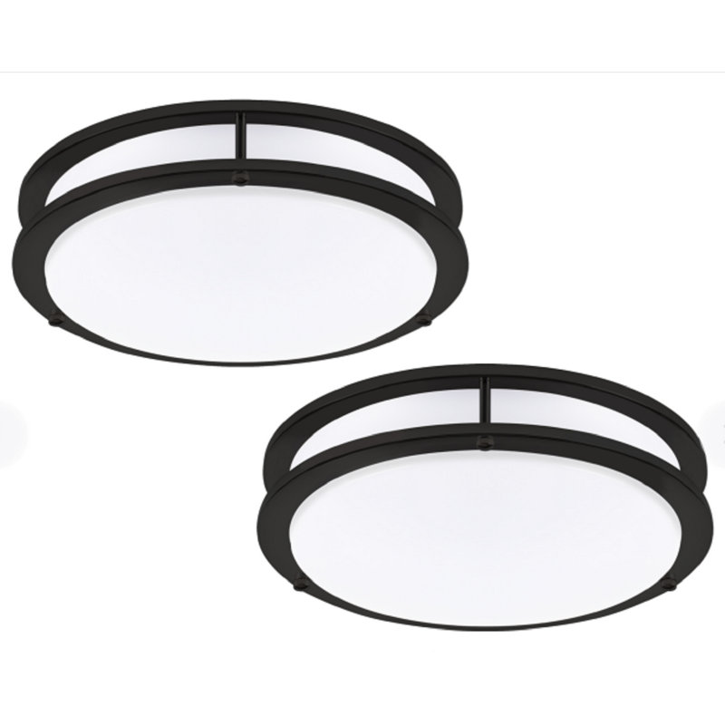 Plafonnier encastré à DEL Hanz sélectionnable 2700K, 3000K, 3500K, 4000K, 5000K, Noir mat, H 3,3 po x l 15,8 po x P 15,8 po