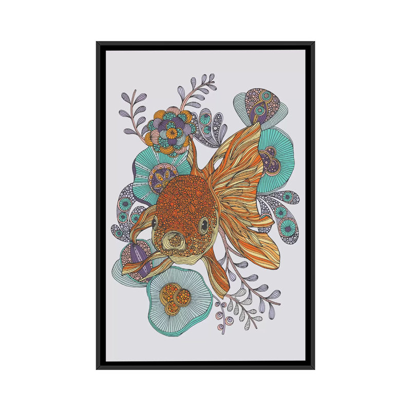 " Little Fish " by Valentina Harper, 60" H x 40" W x 1.5" D, Black Framed Canvas, No Mat