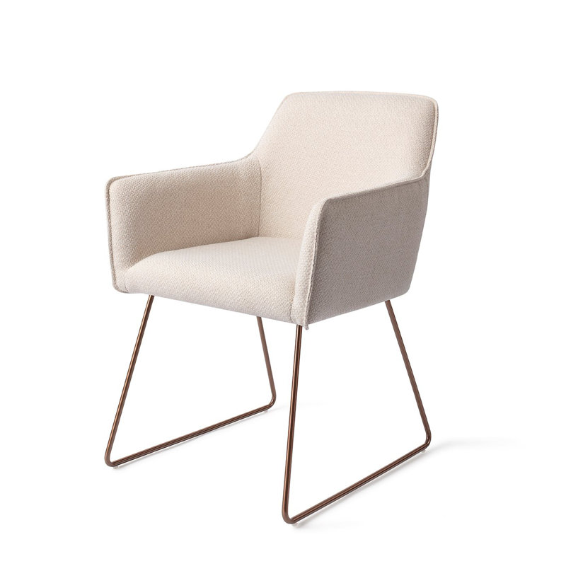 Lannie 123.19cm H Upholstered Dining Chair, Cream, Rose