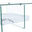 Table basse carrée moderne de 31,4 pouces à deux niveaux - une combinaison élégante de verre transparent et d'autocollant en marbre. Elle peut être utilisée comme table basse, table d'appoint ou présentoir.-2037290282
