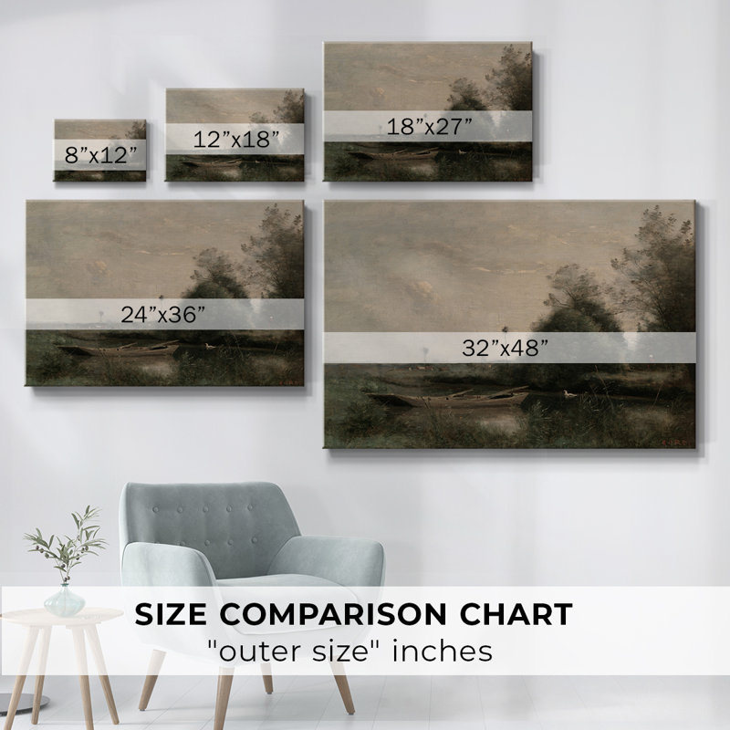 Paysage rétro - toile encadrée galerie encadrée, Toile tendue, H 9 po x l 13 po x P 1,5 po