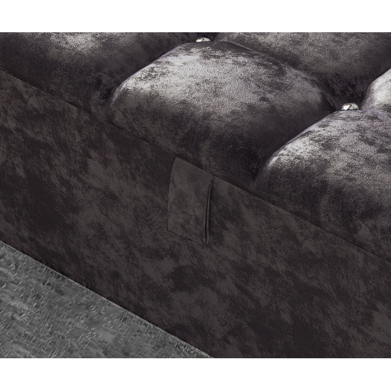 Ontario 102cm Wide Rectangle Geometric Standard Ottoman with Storage, Amethyst