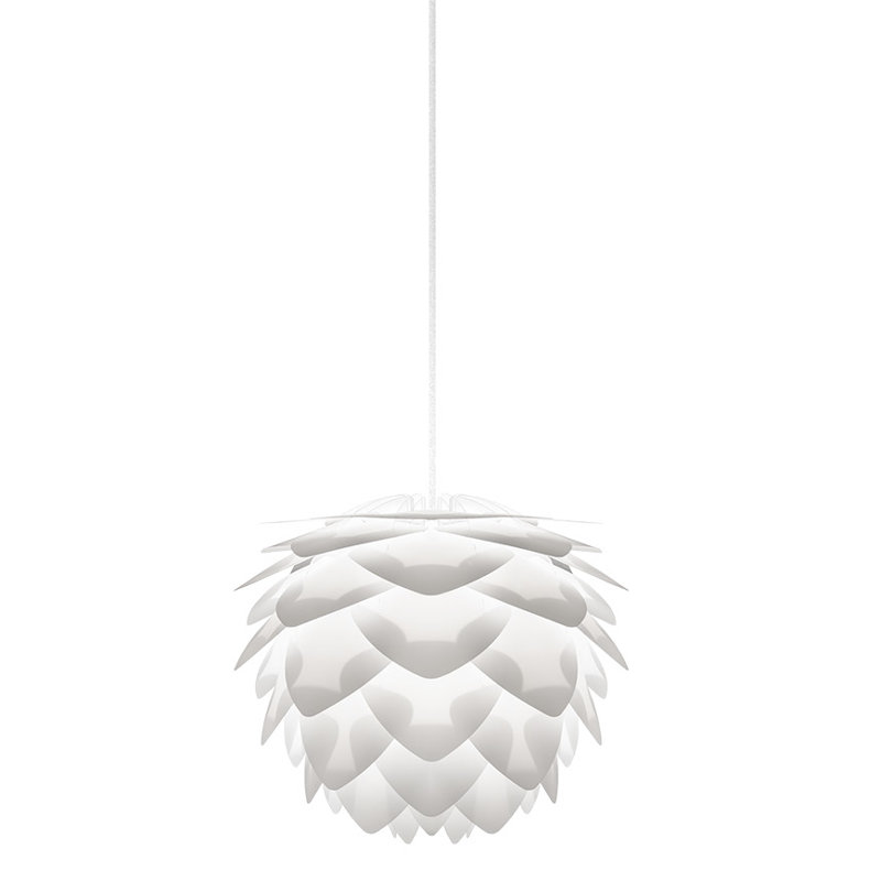 Luminaire suspendu unique en son genre à 1 lumière, Blanc, H 10,6 po x l 13,4 po x P 13,4 po, blanc