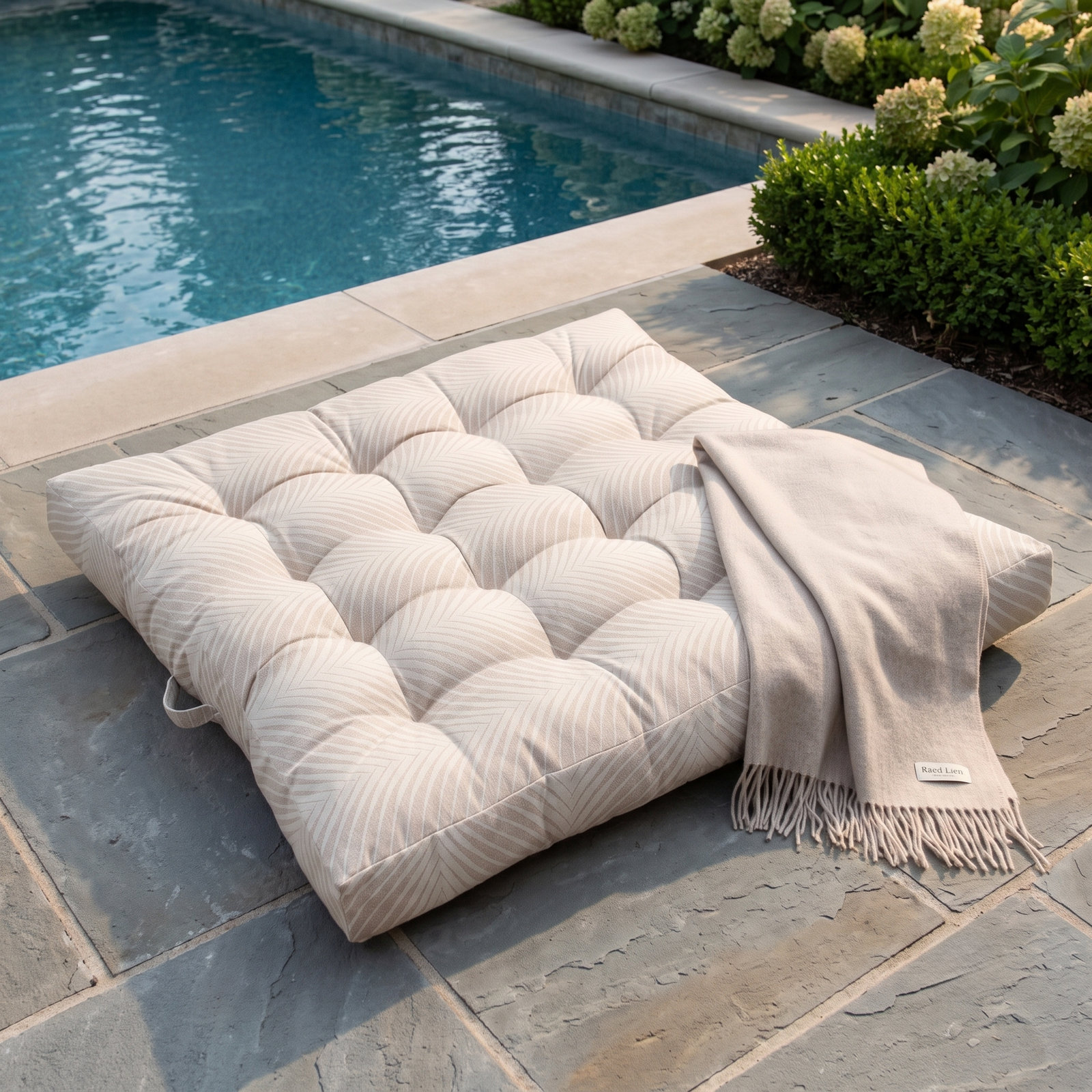 Kama 40" x 40" Sunbrella® Throw Pillow, Clock Out Cloud