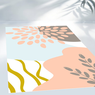 Belote Geometric Vinyl Machine Printed Area Rug