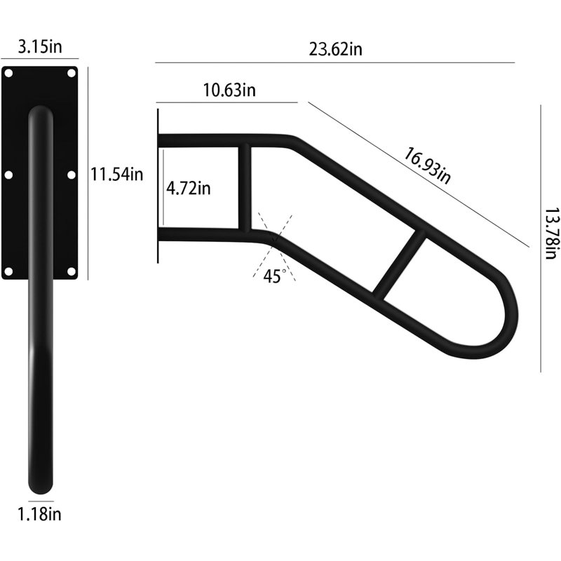 Rails à main pour marches extérieures en forme de U