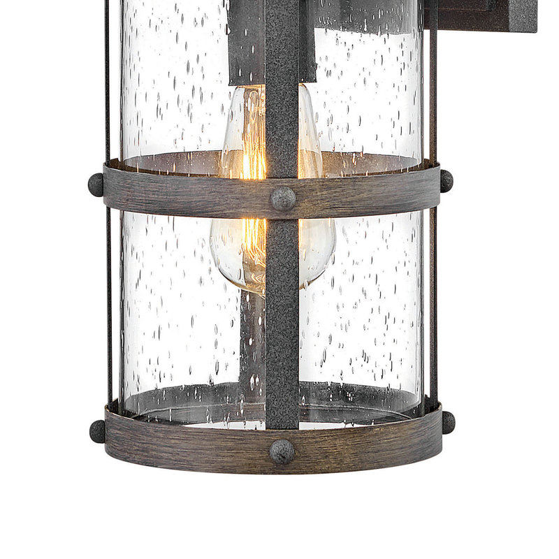 Lakehouse Outdoor Wall Lantern, 14.5" H x 7.25" W x 8.5" D, Aged Zinc