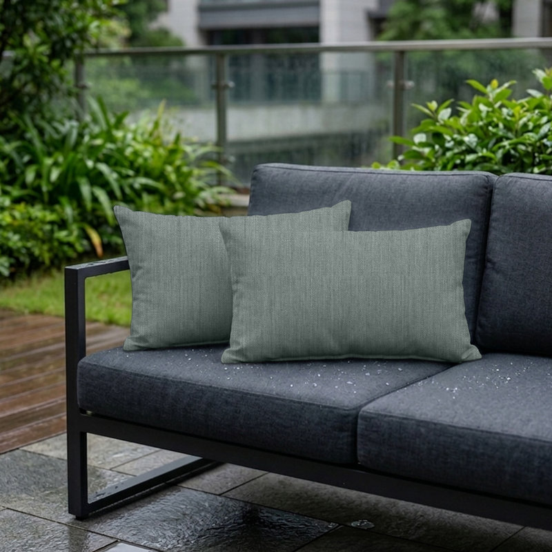 Pack of 2 Sunbrella Outdoor Throw Pillows, Rectangle Lumbar Throw Pillows Inserts with Covers, Rectangle 12"H x 18"W