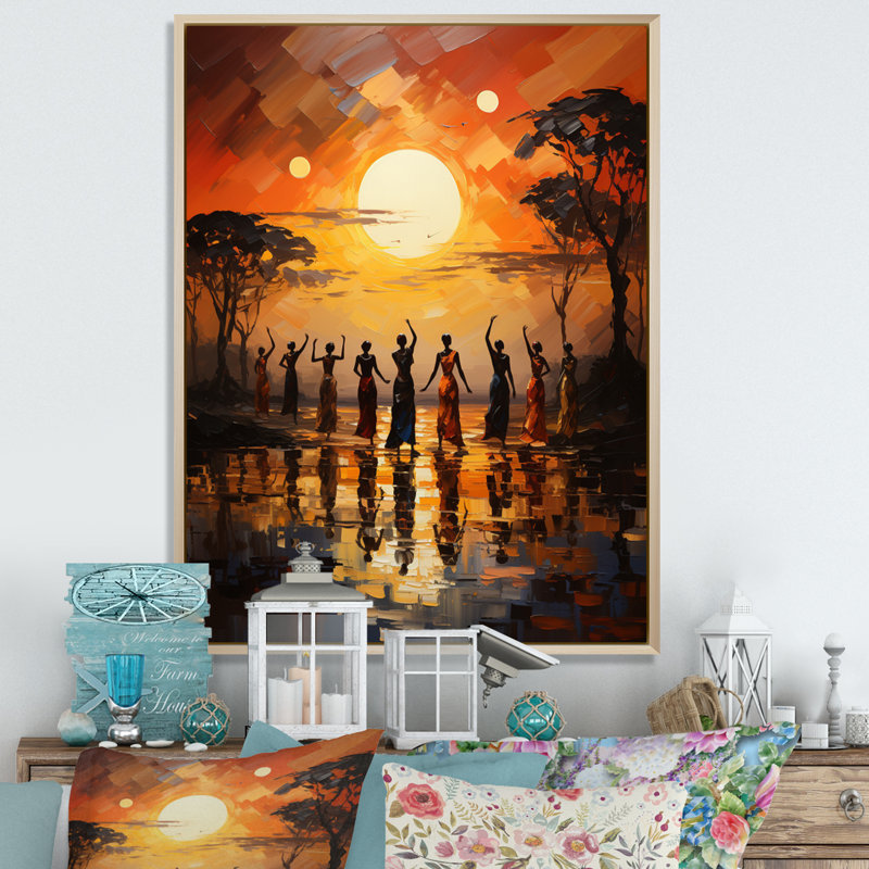 Kloman African Savannah Melody II, H 32 po x l 16 po x P 1 po, Cadre flottant érable