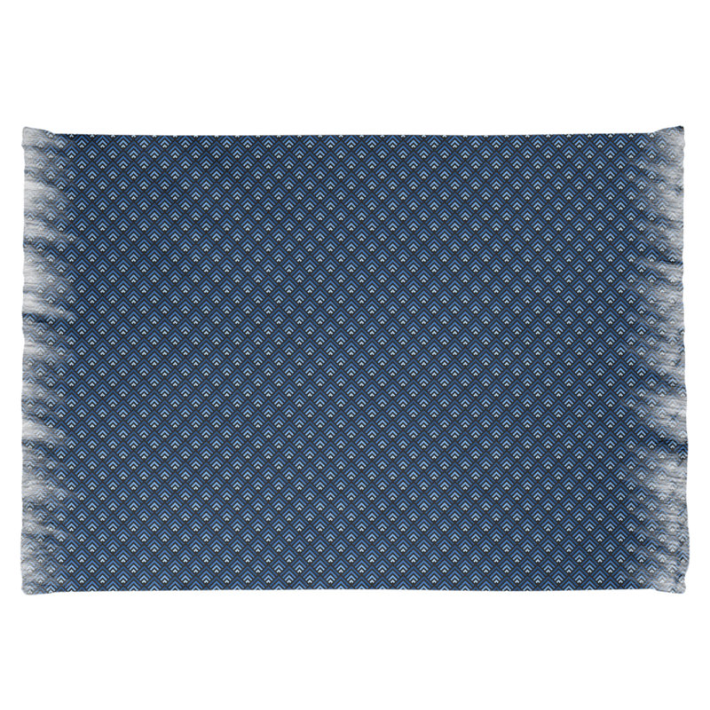 Tapis décoratif géométrique classique dégradé bleu, non