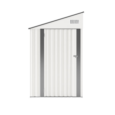 White Metal Iron Sheet Room, 4*8Ft, Side Door Single Hinge, , For Small Business Storage In Districts 4*8Ft Shed With Hinge Door, Good Ventilation, Agricultural Breeding Sheds Rural Communities
