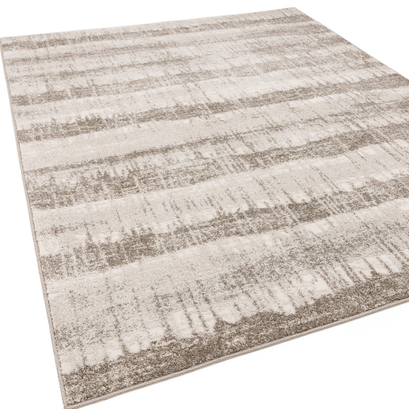 Anjolina Abstract Beige Area Rug, Rectangle 80 x 140 cm