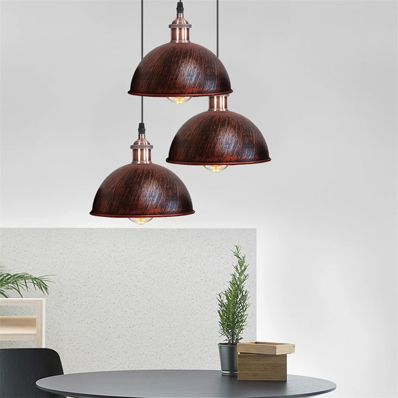 URBNLIVING 3 - Light Kitchen Island Pendant, Rustic Red