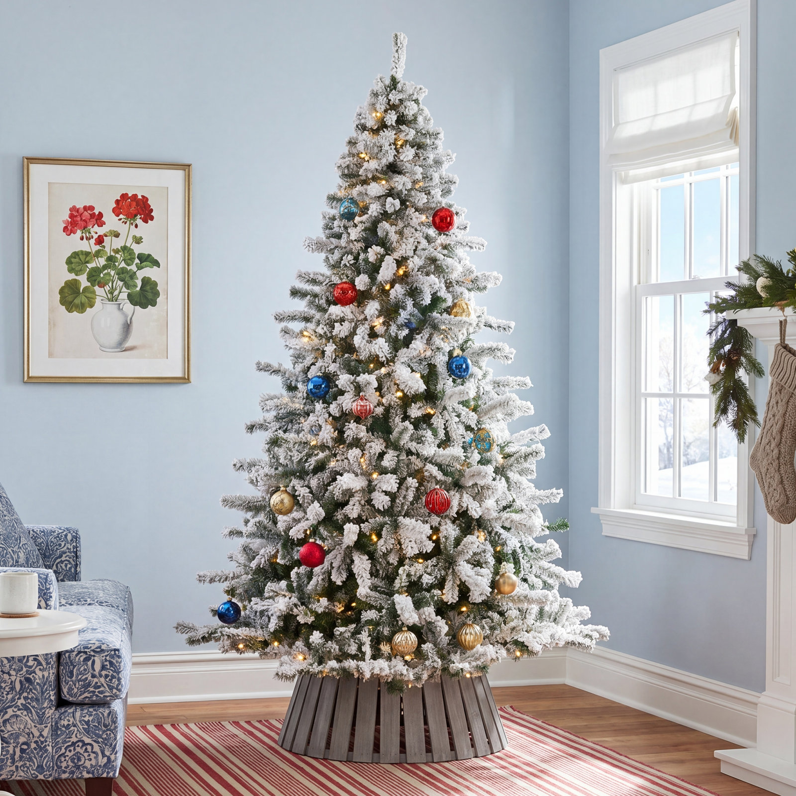 Lighted Artificial Christmas Tree, 9' H