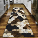 Tapis en similicuir multicolore 1 pi 8 po x 2 pi 6 po Mosaic