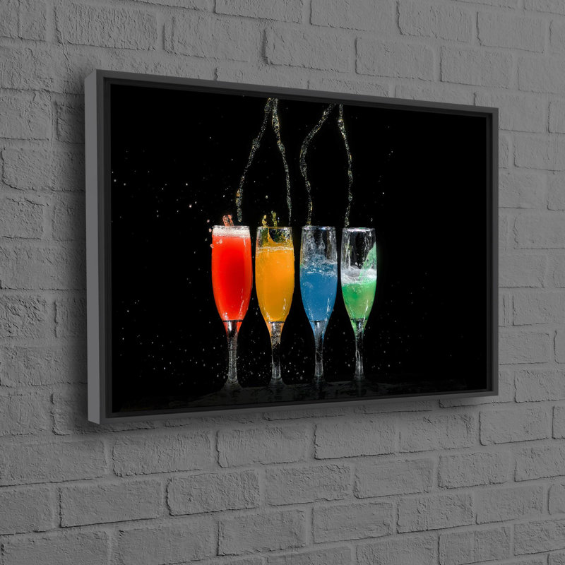 Art moderne moderne, thème de cocktail 3D coloré sur toile de coton pour décoration murale de bar ou cadeau de maison personnalisé