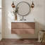   Ensemble de meuble-lavabo mural ovale simple 42 po avec comptoir en quartz Carrara de 1,5 po Ensuko-768364784-768364785