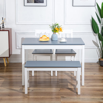 Vardin 4 - Person Pine Solid Wood Dining Set