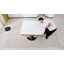 Ensemble 5 pièces de table de salle à manger extensible en pierre frittée 47,2 po avec 4 chaises rembourrées
