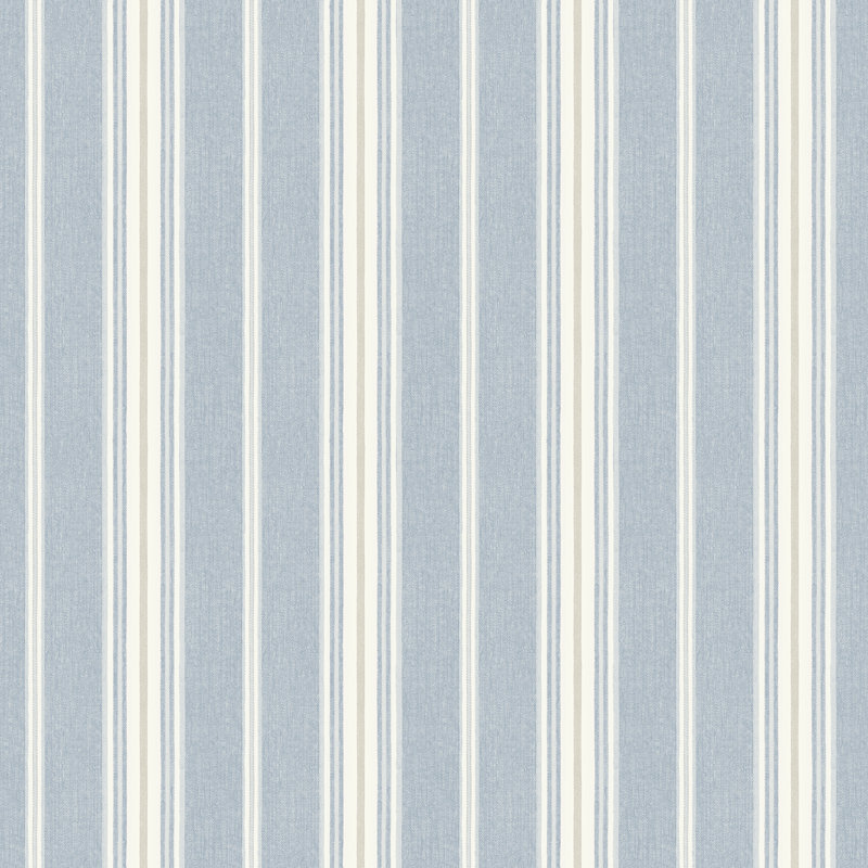 Papier peint rayé taupe cooper, Denim