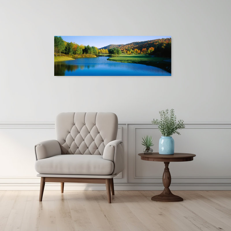 Lake On A Golf Course, The Raven Golf Club, Showshoe, West Virginia, Usa Tranquil Abstract Contemporary Autumn Landscape Wall Art