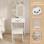Medium White Makeup Vanity With Led Mirror And Drawer