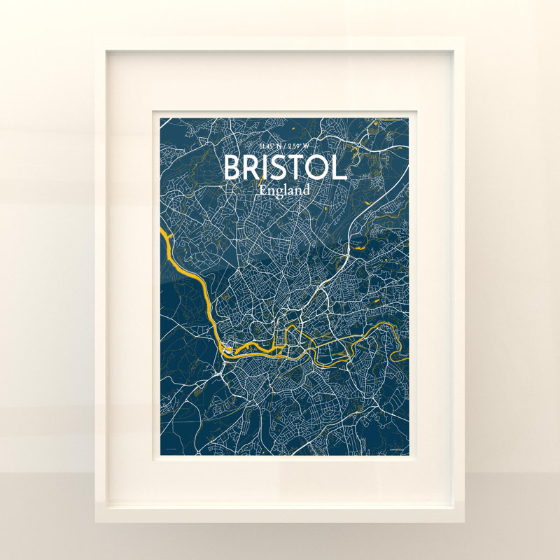 Bristol City Map In Amuse - No Frame Print, 20cm H x 16cm W x 0.05cm D