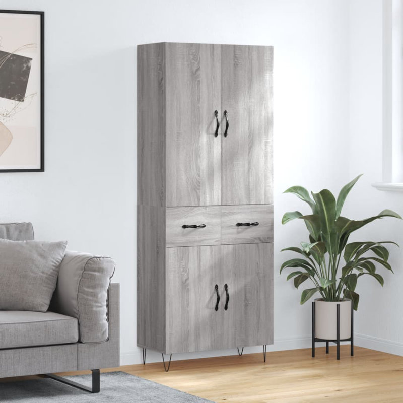Zelman 69.5 cm W Highboard, Grey Sonoma