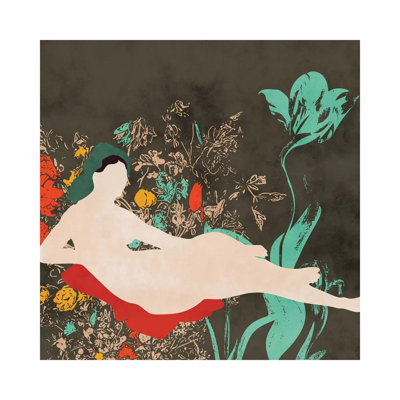 «Woman in Garden» par Ana Rut Bré - impression d'art graphique, Toile tendue, Aucun mat, H 12 po x l 12 po x P 0,75 po