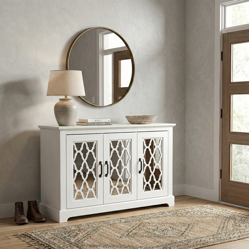 Buffet Chessani de 45,7 po de largeur, Blanc perle