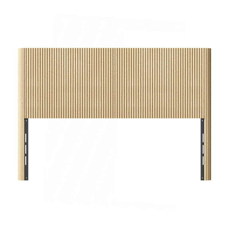 Tête de lit en bois moderne avec ondulé arqué, convient aux lits de taille grand, à grain vertical, de style maison de campagne et rétro, facile à assembler