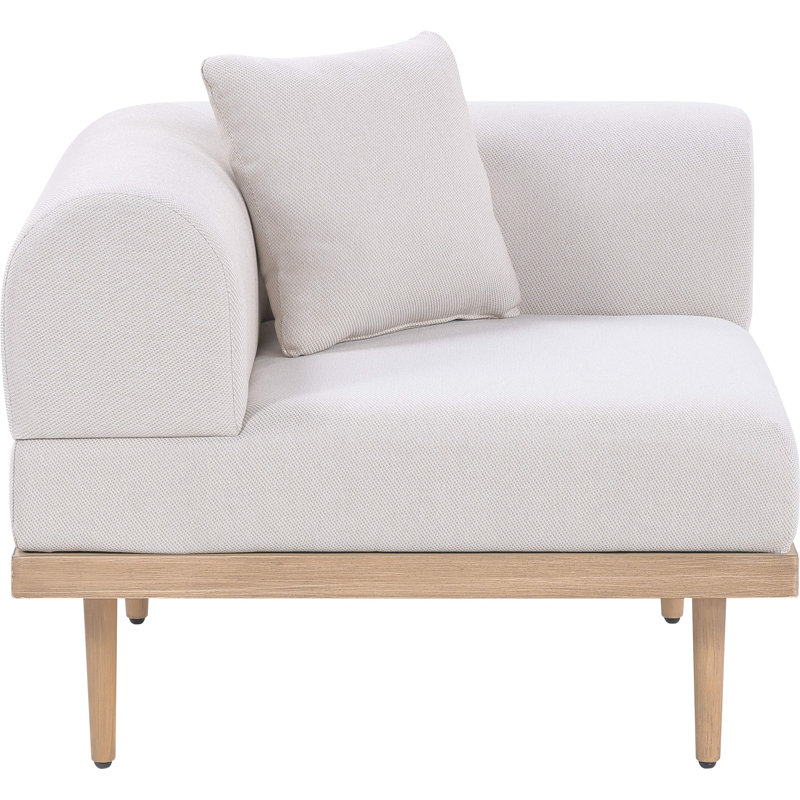 Chaise modulaire de coin pour terrasse en oléfine, Beige