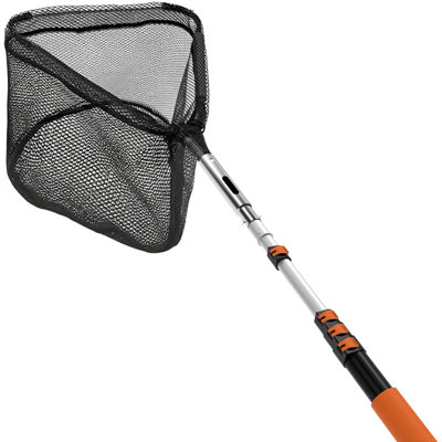20FT Telescopic Pool Pole with Foldable Large Capacity Fine Mesh Leaf Skimmer Net for Inground & Above Ground Pools