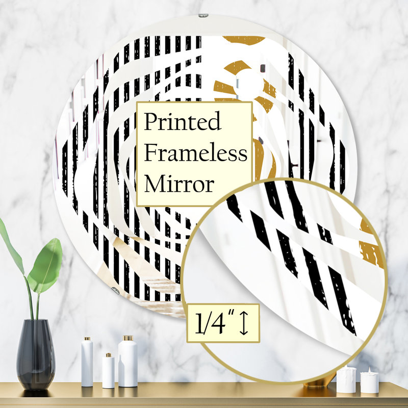 Miroir mural vertical à motif géométrique vertical I Whirl, 31,5 po x 31,5 po