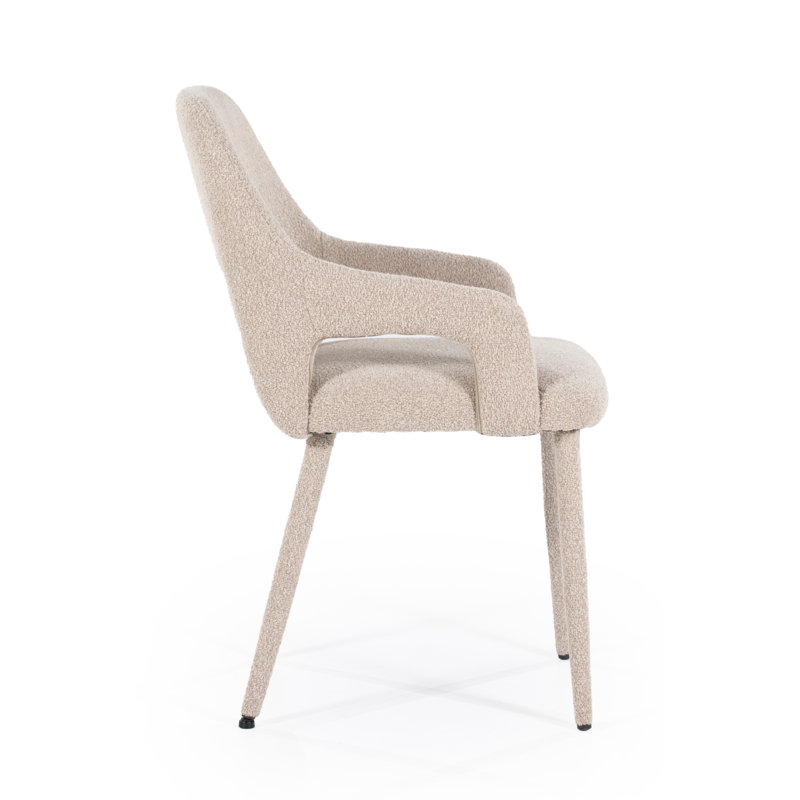 Dining Chair Upholstered Arm Chair, Taupe