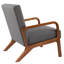 Chaise de salle à manger rembourrée en tissu Mid-Century, gris, ensemble de 1-267887734