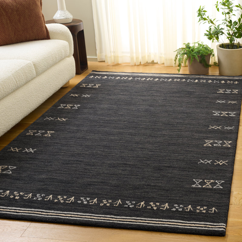 Himalaya Hand Loomed Wool Geometric Indoor Rug, 5'-0" x 8'-0" Rectangle