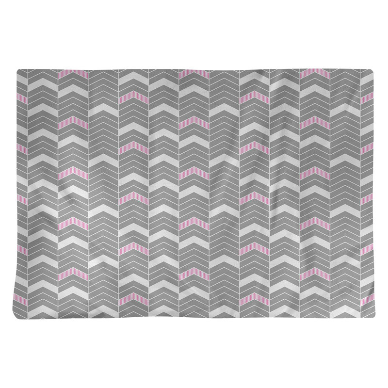 Récapitulatif à chevrons 18" lineed Stephenie, Gris / Rose, Polyester