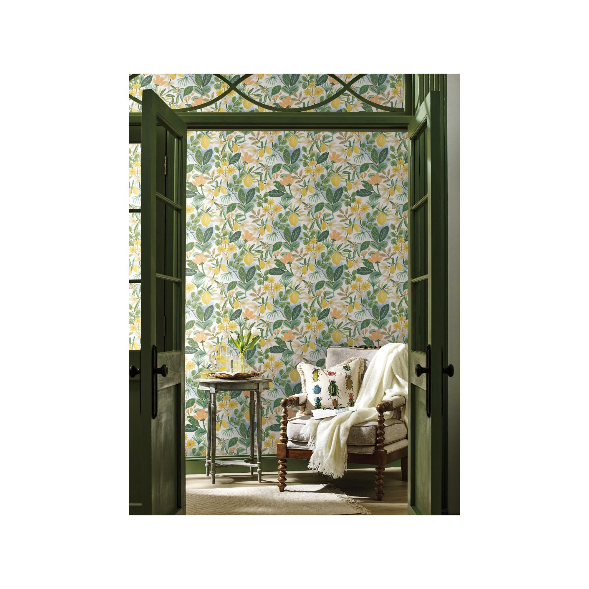Amalfi 20' L x 27" W Peel and Stick Wallpaper Roll, Blue/Green