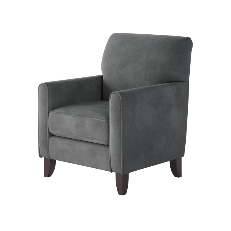 Aravis 30" Wide Polyester Armchair, Bella Asphalt Polyester