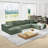 Modern Upholstered Sectional Sofa Couch Set,Modular 132" L Shaped Sectional Living Room Sofa Set-1298304310