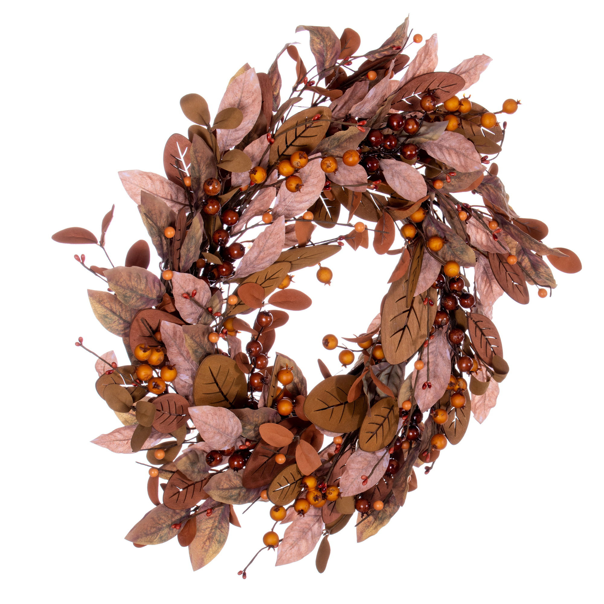 Primrue 22" Leaf Polyester Wreath | Wayfair