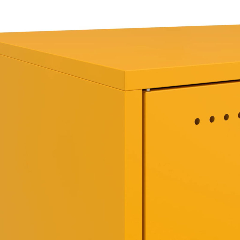 Preslei 36cm W Steel Bedside Table, Mustard Yellow, Individual