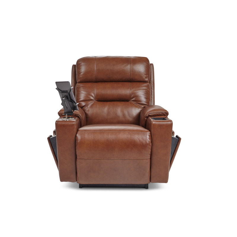 0X762LB047417 Fauteuil inclinable électrique inclinable en cuir Neo avec appui-tête et soutien lombaire, Similicuir brun