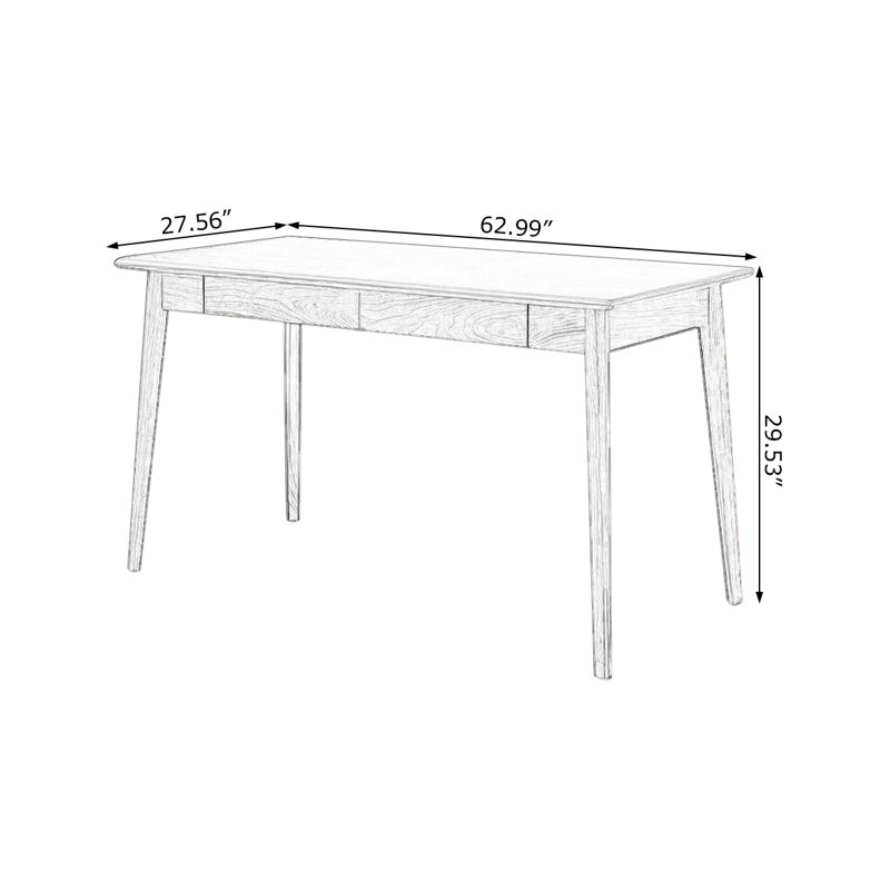 Bureaux rectangulaires en bois massif noyer, H 29,53 po x l 62,99 po x P 27,56 po