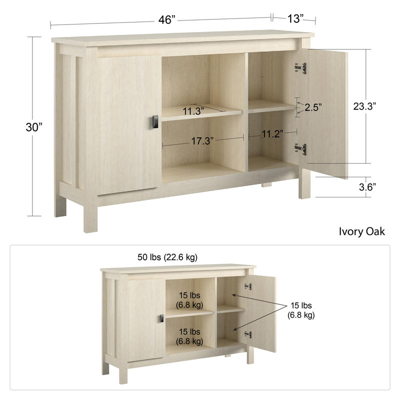 Lai 46'' Wide 6 - Shelf Storage Cabinet