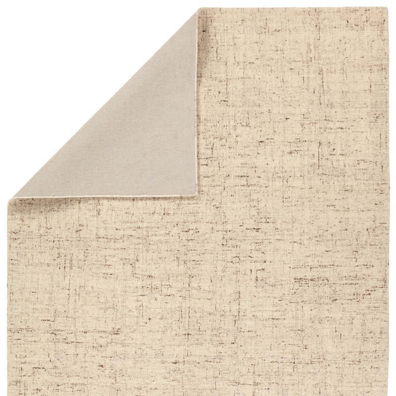 Jaipur Living Macklin Handmade Solid Cream/Brown Area Rug, Rectangle 9' x 12'