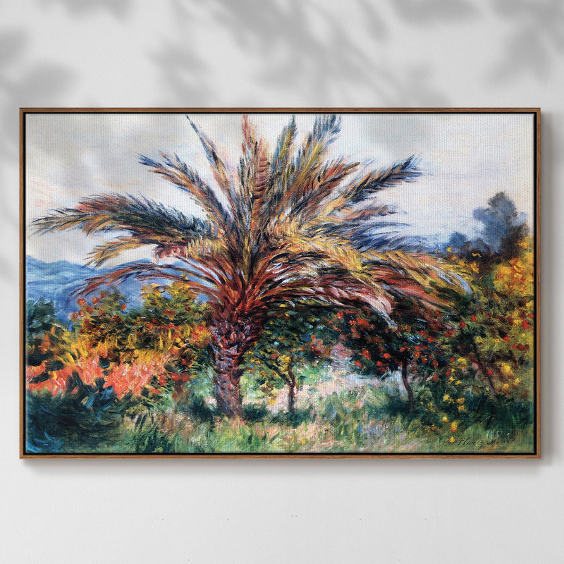 Palmier à Bordviera, 1884, reproduction d'art sur toile, H 27 po x l 41 po x P 2 po, Noyer