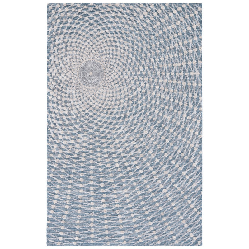Metro Hand Tufted Wool/Cotton Abstract Rug in Beige/Gray, Rectangle 3' x 5'
